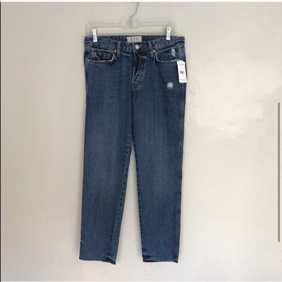 FREE PEOPLE Slim Boyfriend Destroyed Denim Jeans - Picture 4 of 5